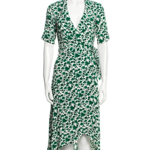 green emerald velvet dress Julian Silk Jersey Wrap Dress – Diane von Furstenberg main image 1